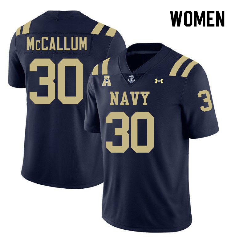 Women Navy Midshipmen #30 Napoleon McCallum College Football Jerseys Stitched-Navy